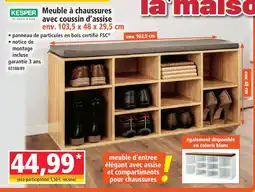 Norma Kesper meuble à chaussures avec coussin d'assise offre