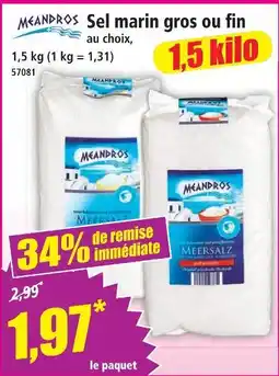 Norma Meandros sel marin gros ou fin offre