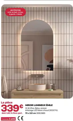 Gedimat Miroir lumineux émile offre