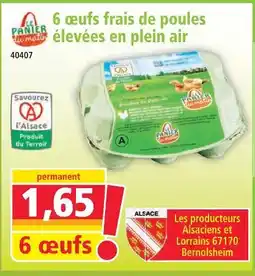 Norma Le panier 6 oeufs frais de poules élevées en plein air offre