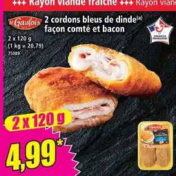 Norma Le gaulois 2 cordons bleus de dinde façon comté et bacon offre