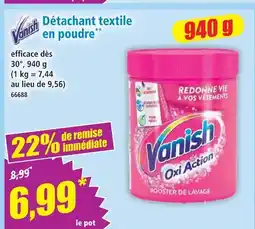 Norma Vanish détachant textile en poudre offre