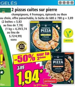 Norma Vila gusto 2 pizzas cuites sur pierre offre