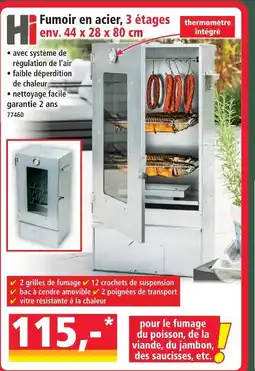 Norma Fumoir en acier, 3 étages offre