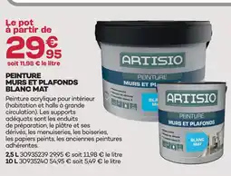 Gedimat Peinture murs et plafonds blanc mat offre