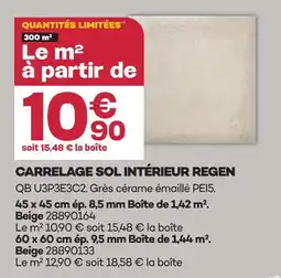 Gedimat Carrelage sol intérieur regen 45 x 45 cm offre