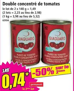 Norma Giaguaro double concentré de tomates offre