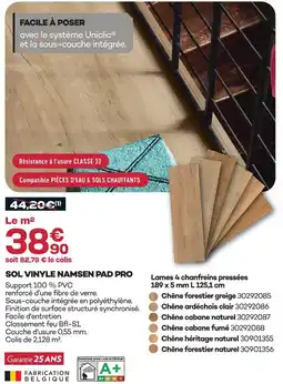 Gedimat Sol vinyle namsen pad pro offre