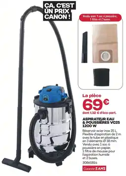 Gedimat Aspirateur eau & poussières vc25 1200 w offre