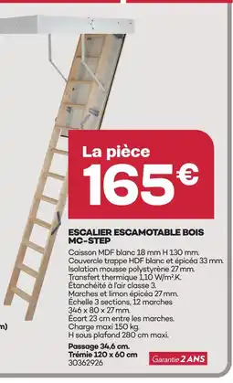 Gedimat Escalier escamotable bois mc-step offre