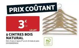 Bricomarché Dim - 5 cintres bois natural offre