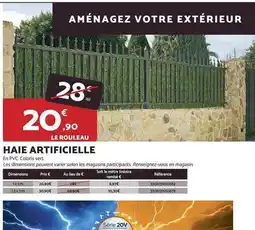 Bricomarché Haie artificielle offre