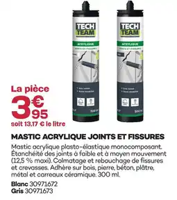 Gedimat Tech team mastic acrylique joints et fissures offre