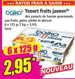 Norma Baiko yaourt fruits jaunes offre
