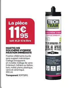 Gedimat Tech team mastic ms polymère hybride fixation immédiate offre