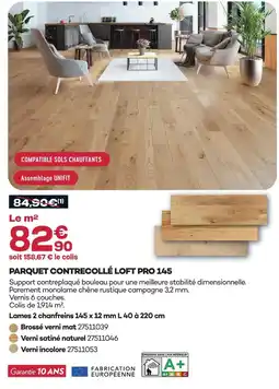 Gedimat Parquet contrecollé loft pro 145 offre