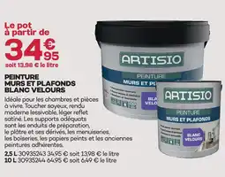 Gedimat Artisio peinture murs et plafonds blanc velours offre