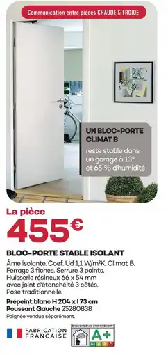 Gedimat Bloc-porte stable isolant offre