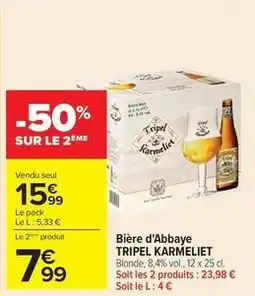 Carrefour Tripel karmeliet - bière d'abbaye offre
