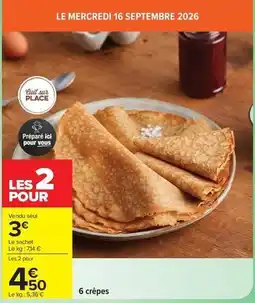 Carrefour Crêpes offre
