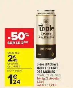 Carrefour Secret des moines - bière d'abbaye offre