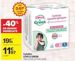 Carrefour Drive Love & green - culottes offre