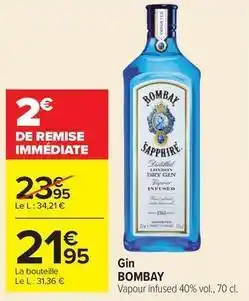 Carrefour Bombay sapphire - gin offre