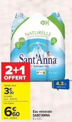 Carrefour Drive Eau minérale offre
