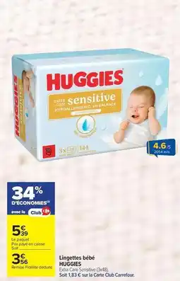 Carrefour Drive Huggies - lingettes bébés offre