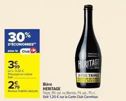 Carrefour Heritage - bière offre