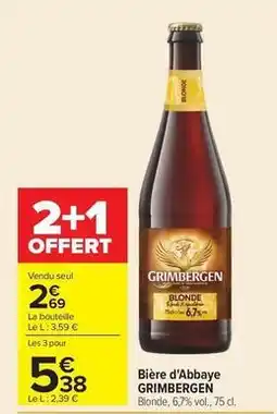 Carrefour Grimbergen - bière d'abbaye offre
