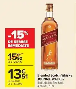 Carrefour Johnnie walker - blended scotch whisky offre