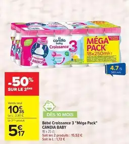 Carrefour Drive Candia - bébé croissance 3 méga pack offre