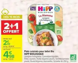 Carrefour Drive Hipp - plats cuisinés pour bébé bio offre