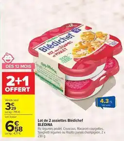 Carrefour Drive Blédina - lot de 2 assiettes blédichef offre
