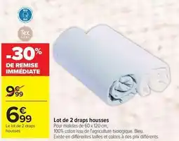 Carrefour Drive Tex - lot de 2 draps housses offre