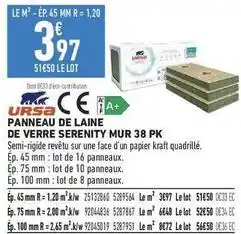 Brico Cash Ursa - panneau de laine de verre serenity mur offre