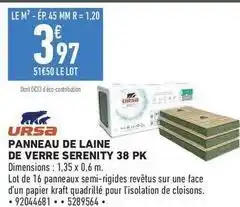 Brico Cash Ursa - panneau de laine de verre serenity 38 pk offre