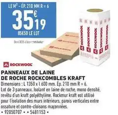 Brico Cash Panneaux de laine de roche rockcombles kraft offre