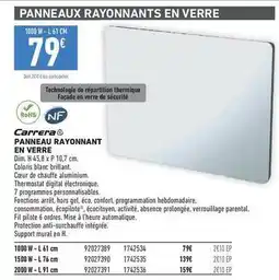 Brico Cash Dim - panneau rayonnant en verre offre
