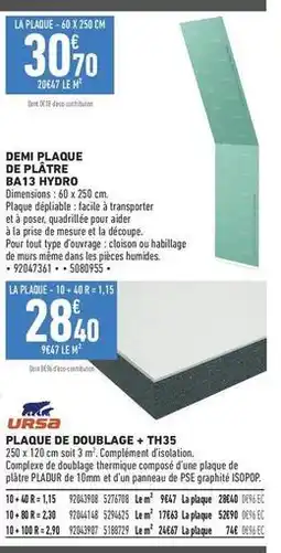 Brico Cash Facile - plaque de platre ba13 hypro offre