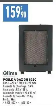 Brico Cash Qlima - poêle à gaz gb 825c offre
