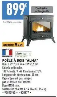 Brico Cash Dim - poêle à bois alma offre