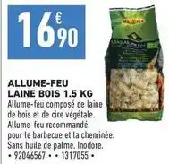 Brico Cash Allume-feu laine bois 1.5 kg offre