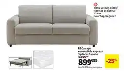Conforama Canape convertible express 3 places darmin offre