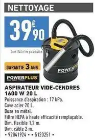 Brico Cash Dim - aspirateur vide-cendres 1600 w 20 l offre