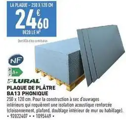 Brico Cash Plaque de plátre ba13 phonique offre