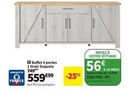 Conforama Total - buffet 4 portes 1 tiroir sequoia offre