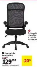 Conforama Fauteuil de bureau zina offre