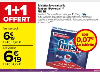 Carrefour Market Tablettes lave-vaisselle Tout-en-1 Powerball Finish offre